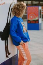 Bluza oversize  Blue Aperol Teddy dla mamy i taty - obrazek 2