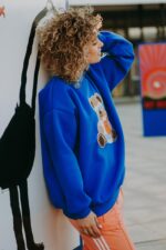 Bluza oversize  Blue Aperol Teddy dla mamy i taty
