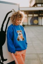 Bluza oversize  Blue Aperol Teddy dla mamy i taty - obrazek 6
