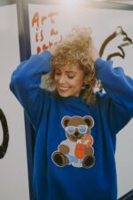 Bluza oversize  Blue Aperol Teddy dla mamy i taty - obrazek 9