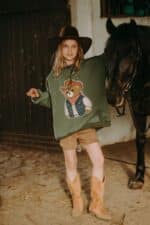 Bluza oversize Kowboj Teddy zielona - obrazek 2