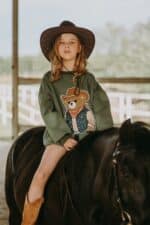 Bluza oversize Kowboj Teddy zielona - obrazek 4