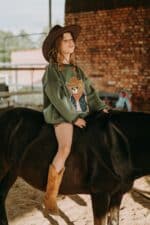 Bluza oversize Kowboj Teddy zielona - obrazek 5
