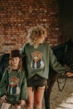 Bluza oversize Kowboj Teddy zielona - obrazek 7