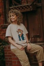 T-shirt oversize Kowboj Teddy dla mamy i taty - obrazek 3