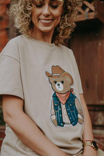 T-shirt oversize Kowboj Teddy dla mamy i taty