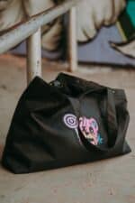 Torba typu Shopper Bag czarna pikowana z haftem Teddyland - obrazek 8